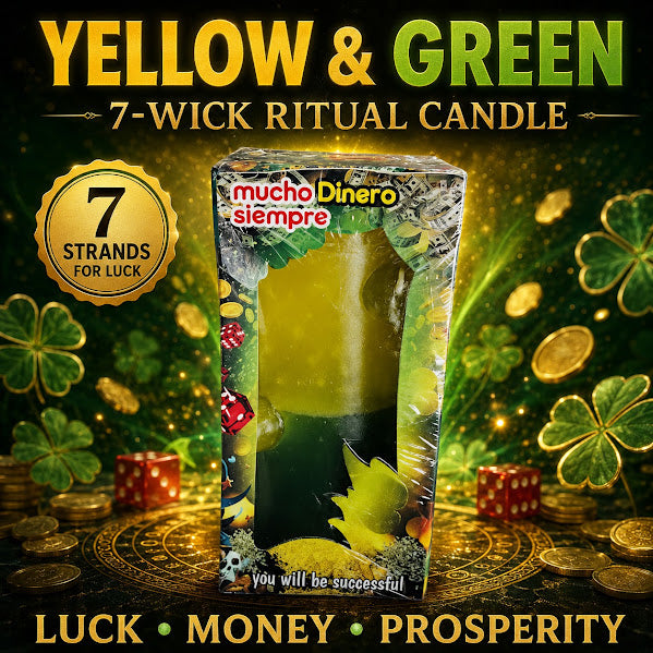 Vela Amarillo-Verde 7 Mechas