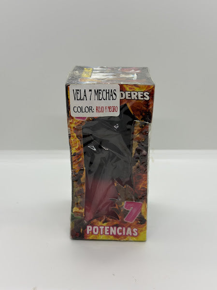 Vela Negro-Rojo 7 Mechas